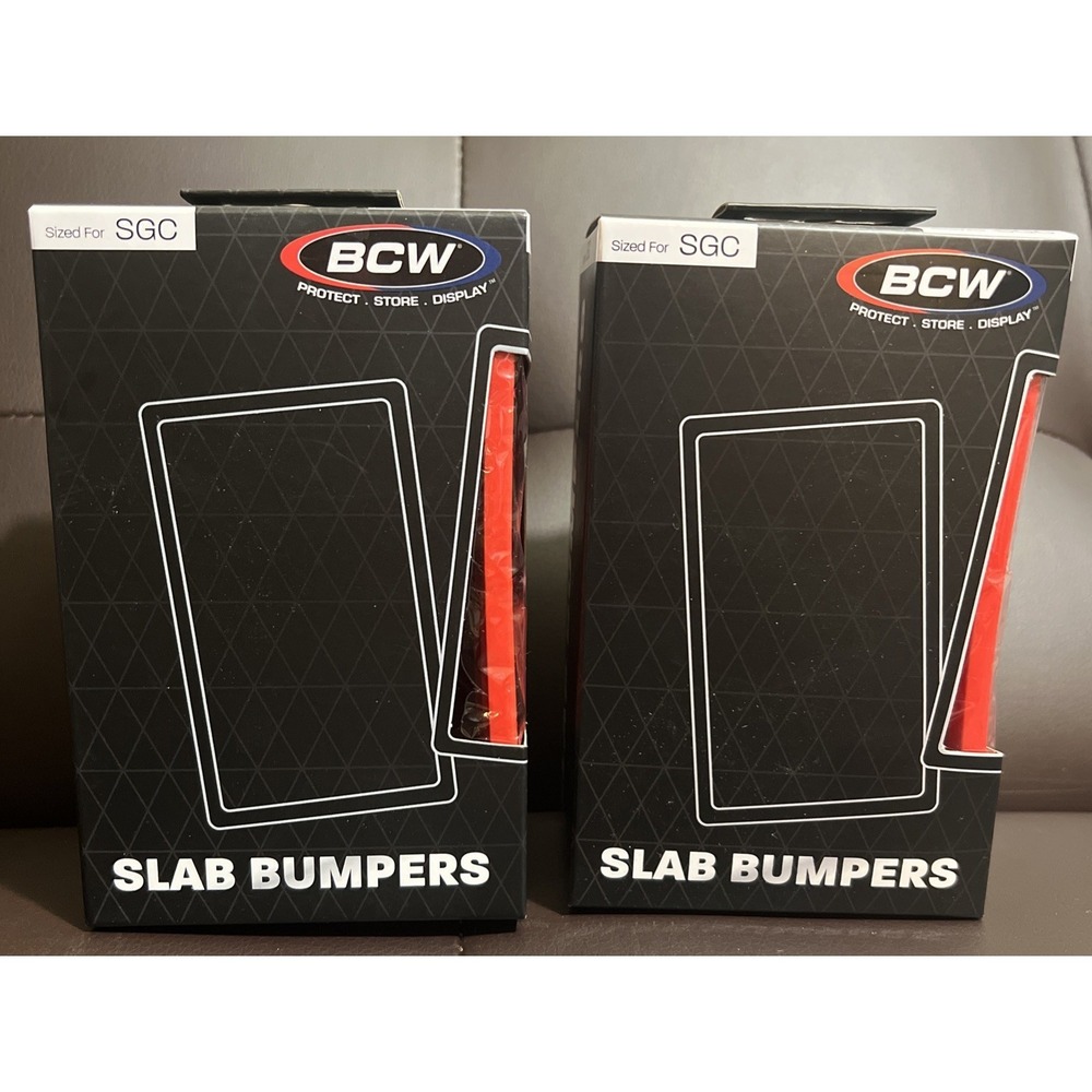 SET OF TWO 6 BCW Graded Card Bumpers Certified Slab Red Silicone Edge Protection